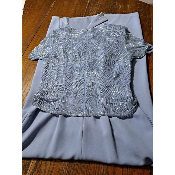 10 Montage Collection Mon Cheri Beaded Embellished Short Sleeve Formal Dress - Picture 6 of 11